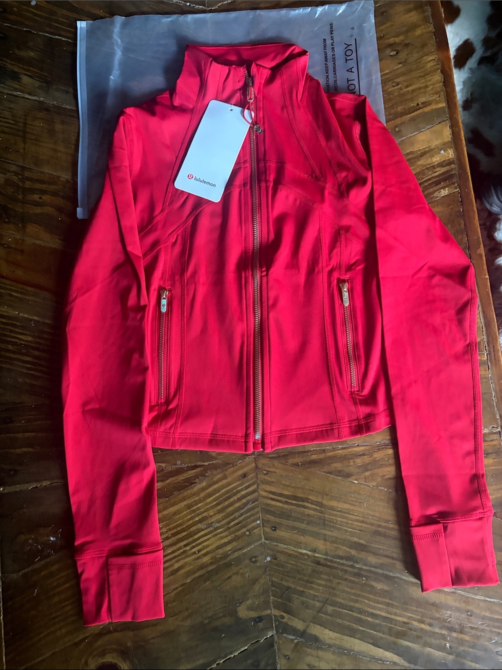 lululemon athletica Women’s Bright Red Zip-Up Bomber Jacket